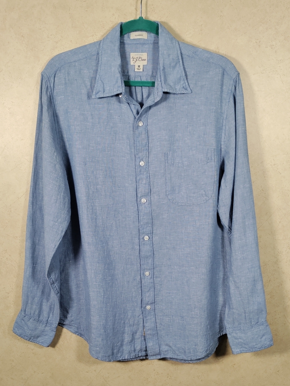 I145 J. Crew Blue Baird McNutt Irish Linen Button-Down Shirt M